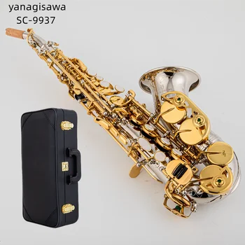 yanagisawa SC-9937 Bb Sopran Saksofon Silver Plated zlati ključ Medenina Strokovno Pihalni Instrument B Ravno Sax