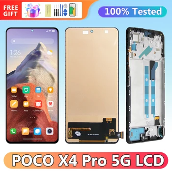 Zaslon za Xiaomi Poco X4 Pro 5G Lcd Zaslon, Digitalni Zaslon na Dotik z Okvirjem za Poco X4 Pro 5G 2201116PG Zamenjava