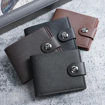 Zunanje trgovine moške denarnice moda kratke gumb torbici mladi poslovnih dvojno rabo, multi-card moške kartico vrečko