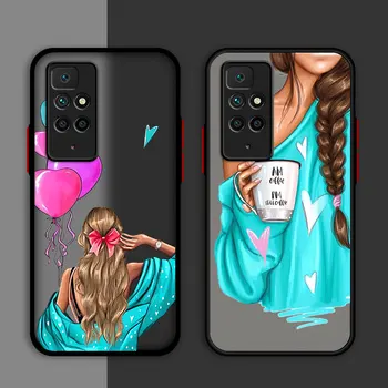 Ženska Moda dekle Primeru Telefon za Xiaomi Redmi 12C 10C 10 9 9A 9C A2 K40 Pro A1 9T Nazaj Težko PC Mat Pokrov